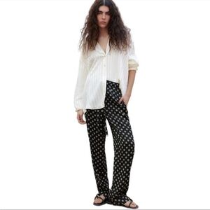 ZARA Printed Pajama Style Pants Size XS